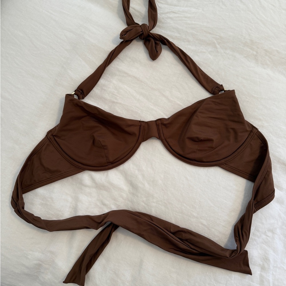 Monday swimwear Brown Halter Bikini Top size V